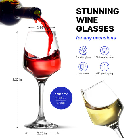 Prolisok Wine Glasses - Set of 6 - 11.8 fl oz / 350 ml