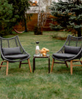 Metal Side Table Prolisok with Tempered Glass Top in Bronze (Set of 2)