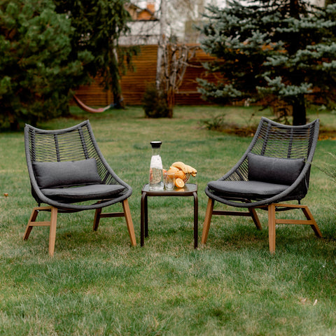 Metal Side Table Prolisok with Tempered Glass Top in Bronze (Set of 2)