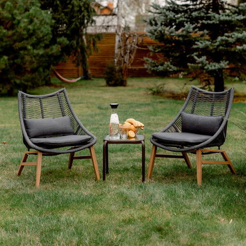 Metal Side Table Prolisok with Tempered Glass Top in Bronze (Set of 3)