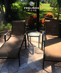 Metal Side Table Prolisok with Tempered Glass Top in Bronze (Set of 2)