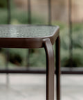 Metal Side Table Prolisok with Tempered Glass Top in Bronze (Set of 3)