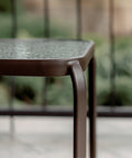 Metal Side Table Prolisok with Tempered Glass Top in Bronze (Set of 2)